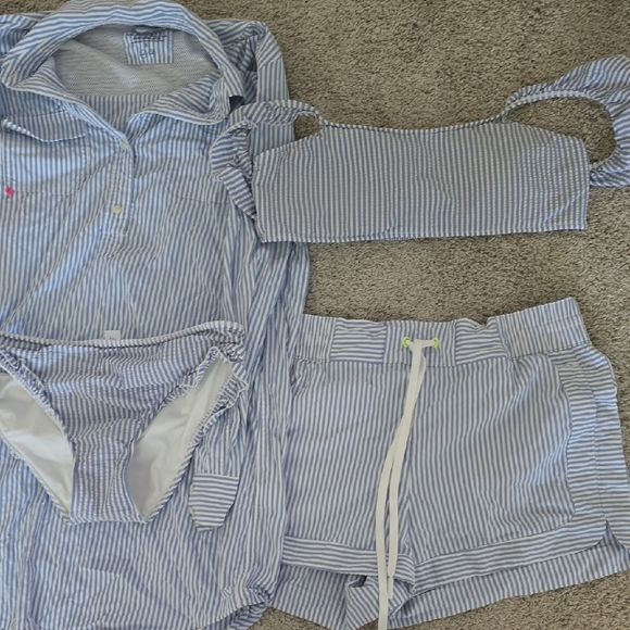 Vineyard Vines Blue and White Striped Bikini Set - Picture 1 of 4